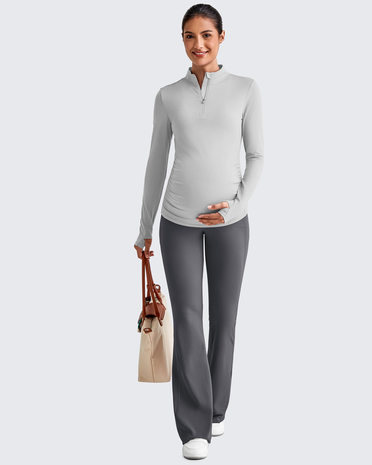 G4Free Activewear - UPF 50+ Half Zip Sun Maternity Shirts -GF25BY464GA-S-GF25BY464GB-M-GF25BY464GC-L-GF25BY464GD-XL-GF25BY464GE-XXL
