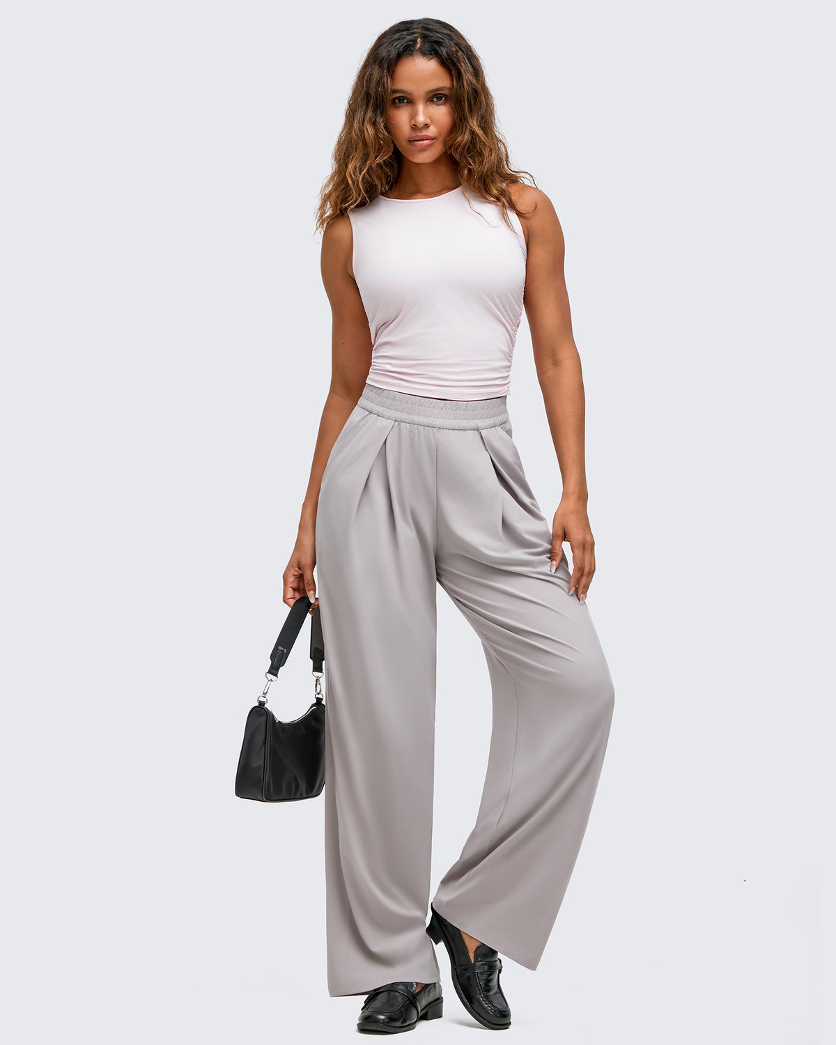 G4Free Activewear - Lightweight Front Pleat Wide Leg Pants -GF25J353DA-S-GF25J354DA-S-GF25J355DA-S-GF25J353DB-M-GF25J354DB-M