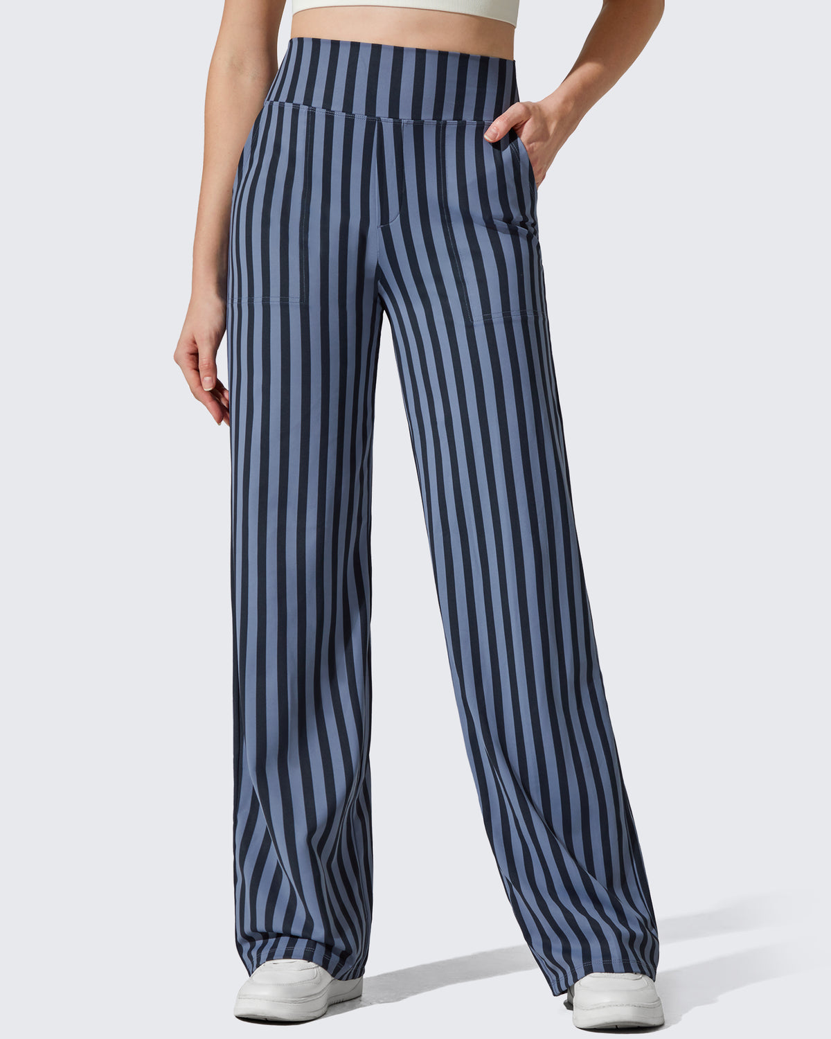 G4Free Activewear - Loose High-Waist Business Casual Striped Pants -GF23J172Z03F-XS-GF23J172Z03A-S-GF23J172Z03B-M-GF23J172Z03C-L-GF23J172Z03D-XL