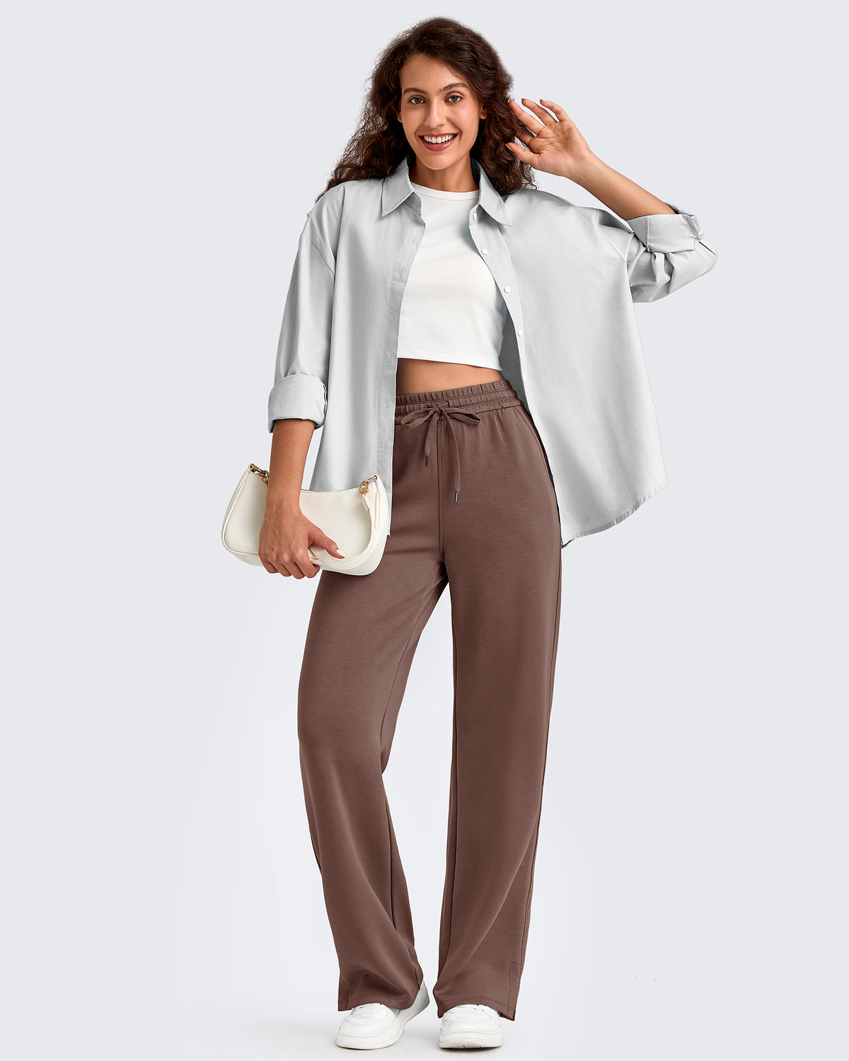 G4Free Activewear - Smoofit Side Slit Drawstring Loose Sweatpants -GF25J491AA-S-GF25J492AA-S-GF25J493AA-S-GF25J491AB-M-GF25J492AB-M