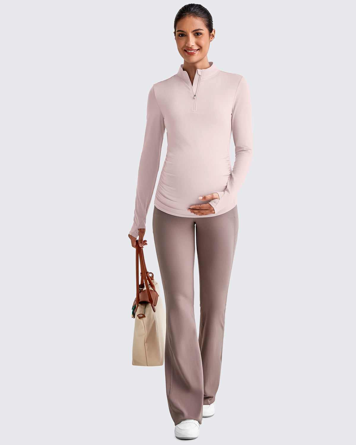 G4Free Activewear - UPF 50+ Half Zip Sun Maternity Shirts -GF25BY464GA-S-GF25BY464GB-M-GF25BY464GC-L-GF25BY464GD-XL-GF25BY464GE-XXL