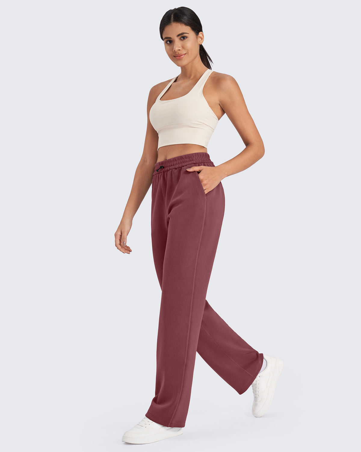 G4Free Activewear - Smoofit Mid-Waist Wide Leg Sweatpants 27 -GF24J235AA-S-GF24J235AB-M-GF24J235AC-L-GF24J235AD-XL-GF24J235AE-XXL