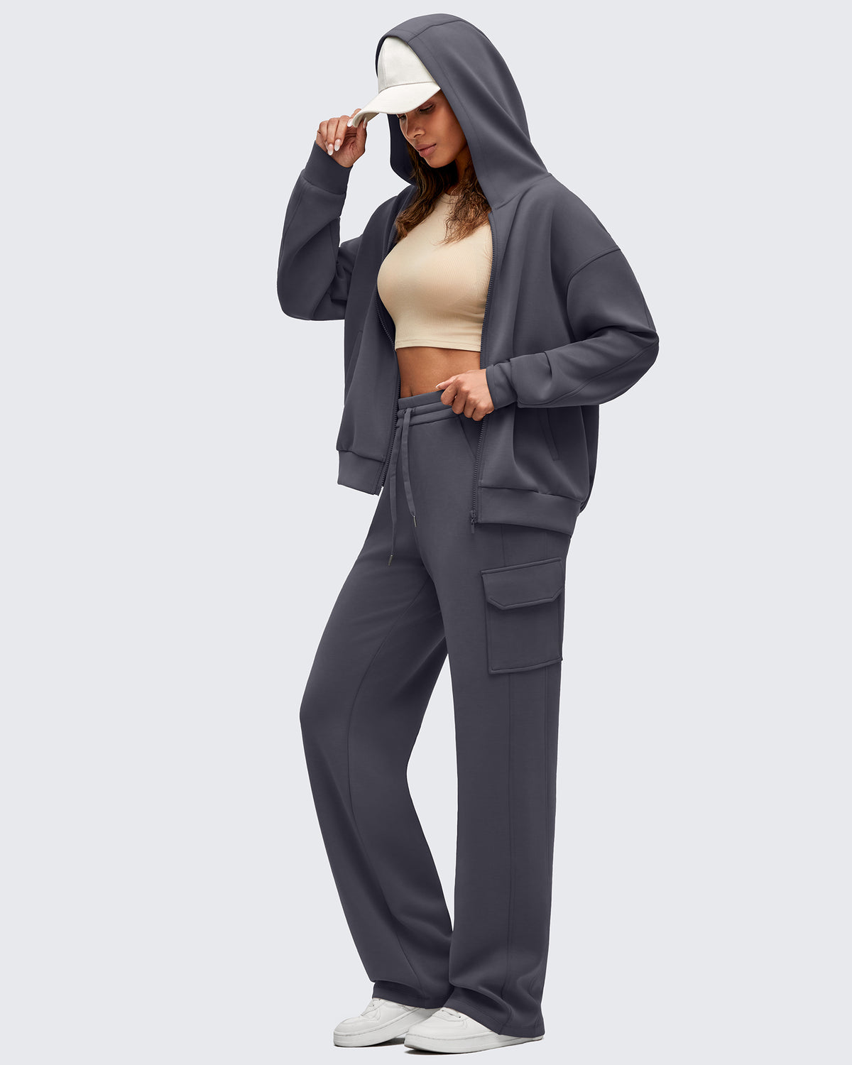 G4Free Activewear - Smoofit Drawstring Wide Leg Pockets Cargo Sweatpants -GF25J532AF-XS-GF25J533AF-XS-GF25J534AF-XS-GF25J532AA-S-GF25J533AA-S
