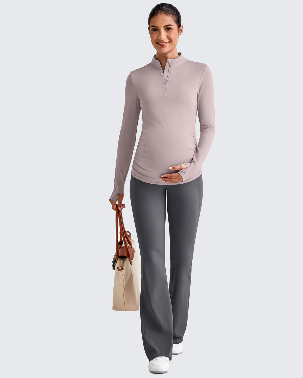 G4Free Activewear - UPF 50+ Half Zip Sun Maternity Shirts -GF25BY464GA-S-GF25BY464GB-M-GF25BY464GC-L-GF25BY464GD-XL-GF25BY464GE-XXL