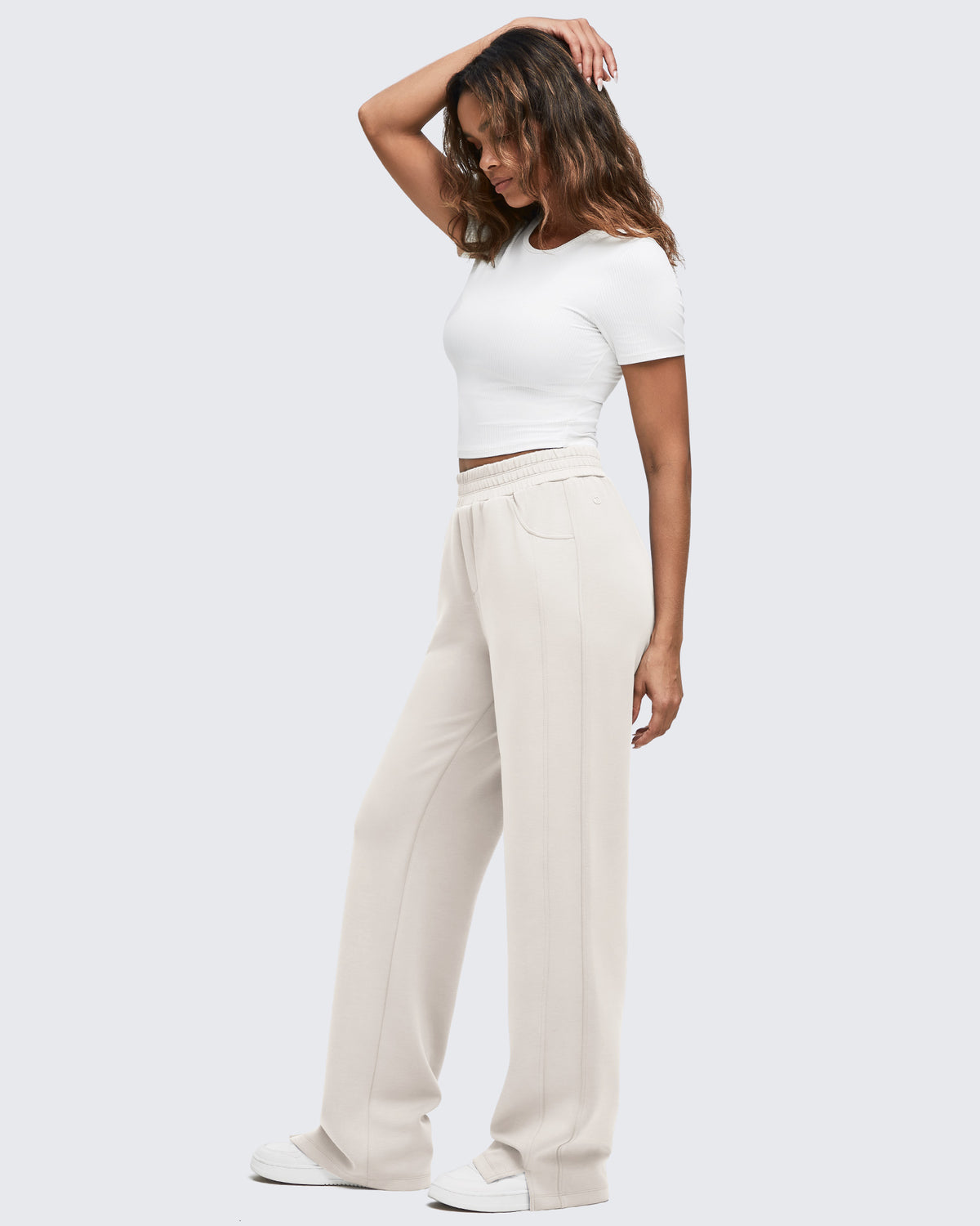 G4Free Activewear - Smoofit High-Waist Side Slit Wide Leg Sweatpants -GF25J544AF-XS-GF25J545AF-XS-GF25J546AF-XS-GF25J544AA-S-GF25J545AA-S