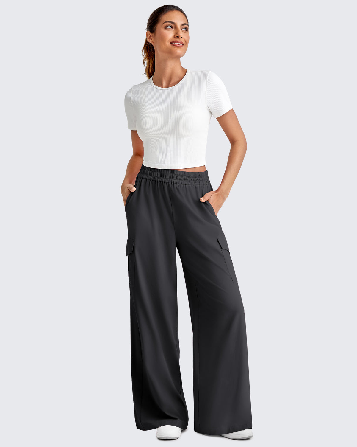 G4Free Activewear - High Waisted Wide Leg Cargo Pants -GF25J437AA-S-GF25J438AA-S-GF25J439AA-S-GF25J437AB-M-GF25J438AB-M