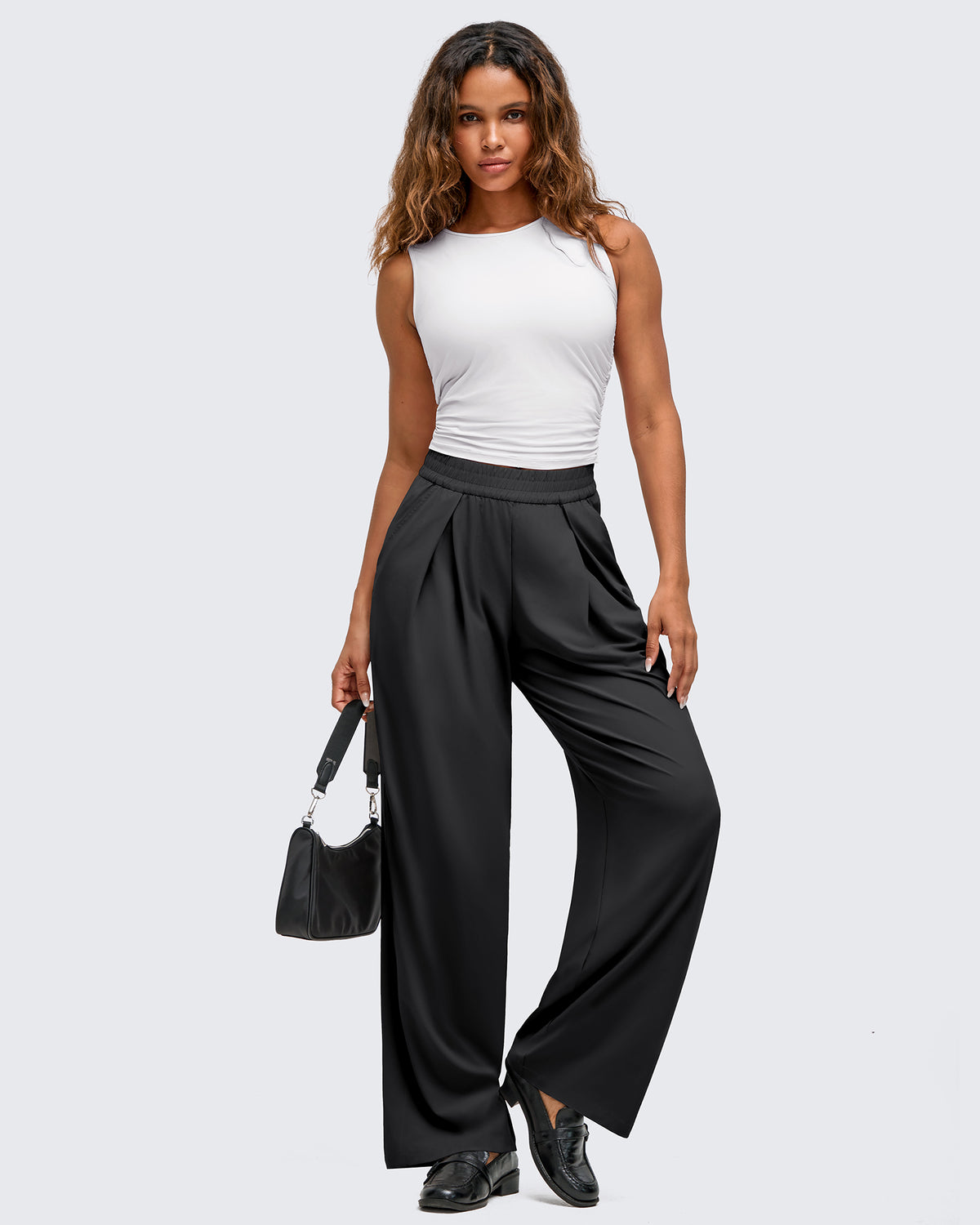 G4Free Activewear - Lightweight Front Pleat Wide Leg Pants -GF25J353DA-S-GF25J354DA-S-GF25J355DA-S-GF25J353DB-M-GF25J354DB-M