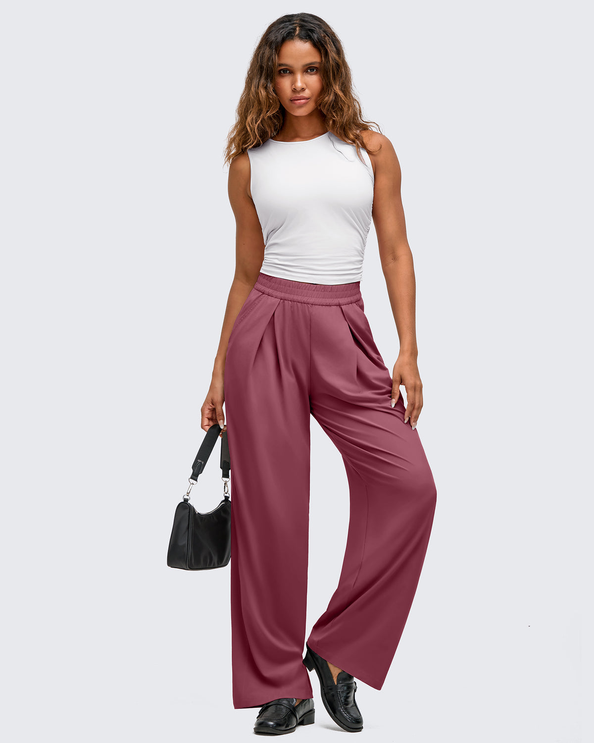 G4Free Activewear - Lightweight Front Pleat Wide Leg Pants -GF25J353DA-S-GF25J354DA-S-GF25J355DA-S-GF25J353DB-M-GF25J354DB-M