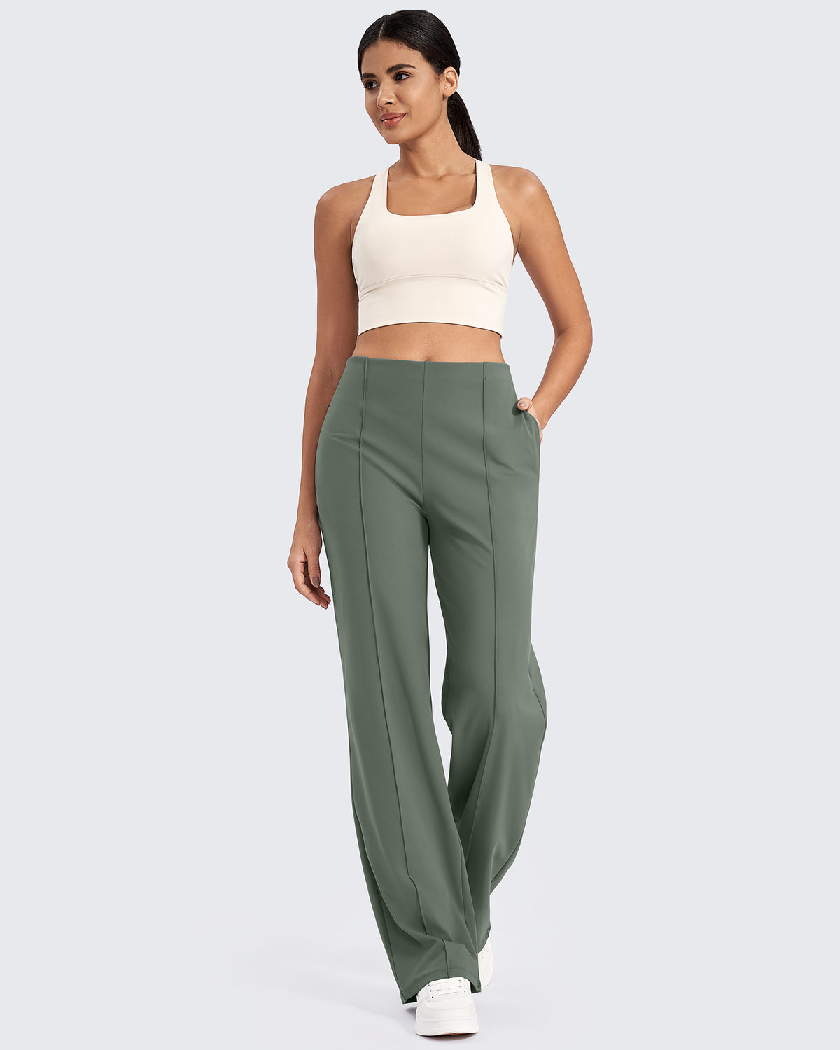 G4Free Activewear - Business Front Pleats Wide Leg Pants -GF24J276AA-S-GF24J277AA-S-GF24J278AA-S-GF24J276AB-M-GF24J277AB-M
