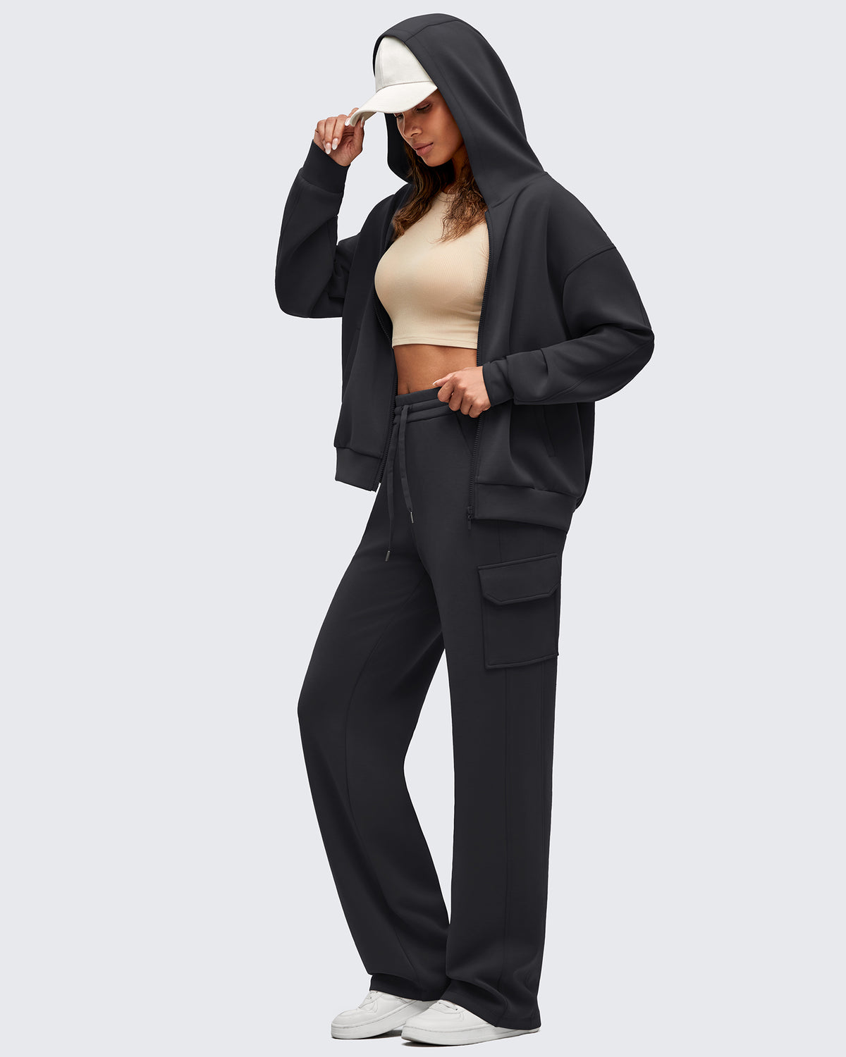 G4Free Activewear - Smoofit Drawstring Wide Leg Pockets Cargo Sweatpants -GF25J532AF-XS-GF25J533AF-XS-GF25J534AF-XS-GF25J532AA-S-GF25J533AA-S