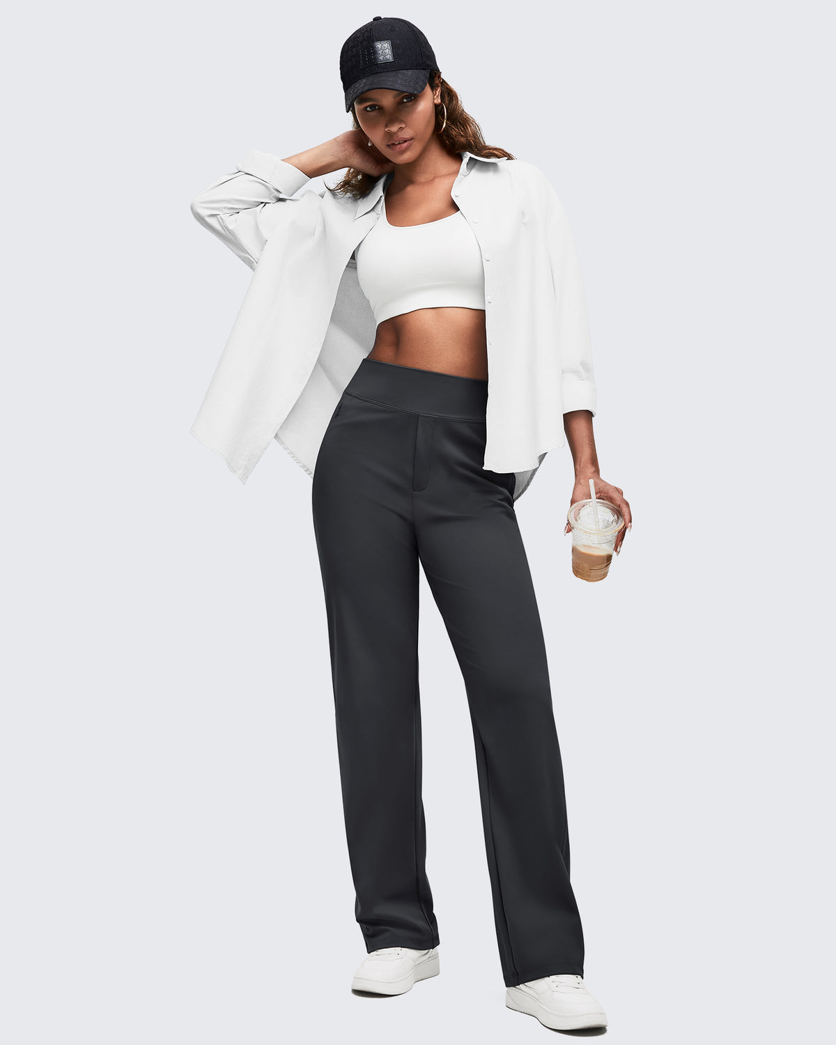 G4Free Activewear - High Waist Hidden Zipper Pockets Dress Pants -GF25D571AA-S-GF25D572AA-S-GF25D573AA-S-GF25D571AB-M-GF25D572AB-M