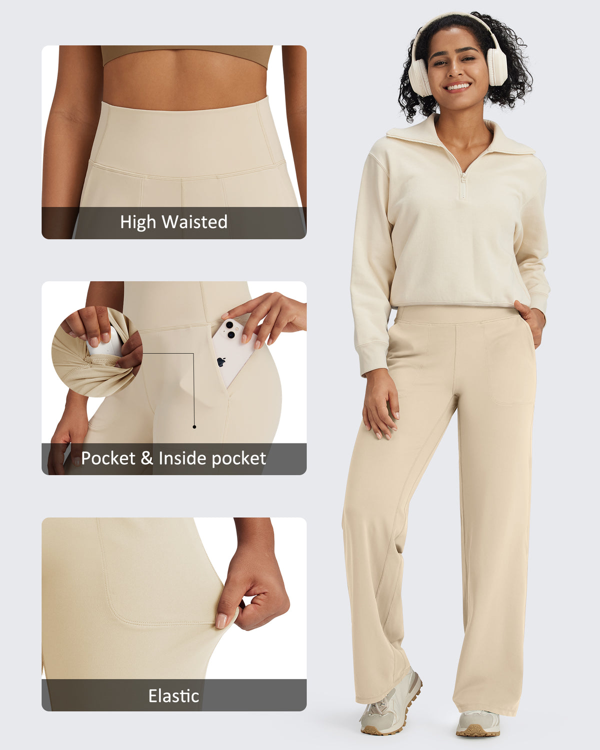 G4Free Activewear BareFeel Seamless High-Waist Dressy Pants 29