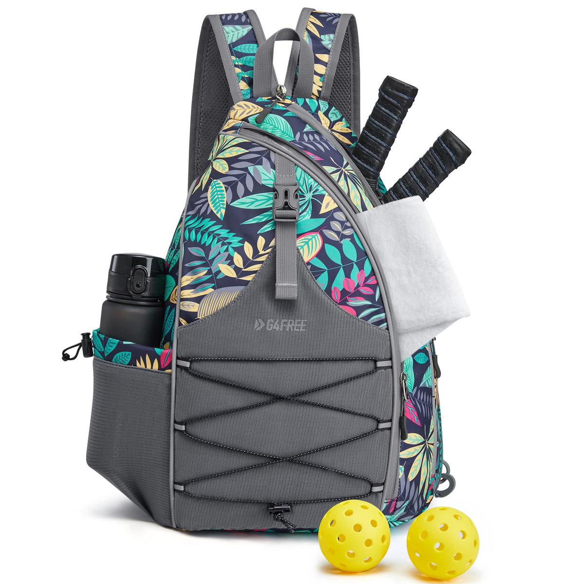 G4Free Activewear - G4Free Pickleball Bag with Waterproof Pocket/Fence Hook -TN23B324A-TN23B324B-TN23B324C-TN23B324D-TN23B324E