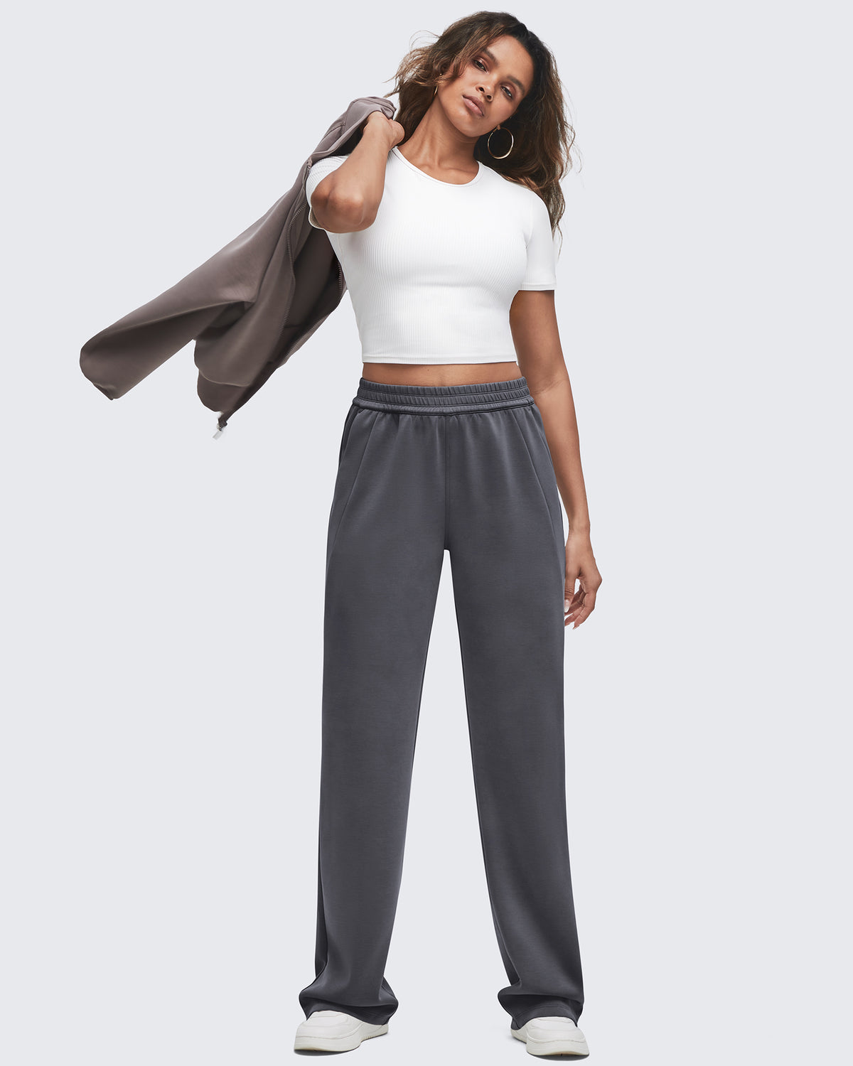 G4Free Activewear - Smoofit Elastic-Waist Wide Leg Sweatpants 27'' -GF25J509AA-S-GF25J509AB-M-GF25J509AC-L-GF25J509AD-XL-GF25J509AE-XXL