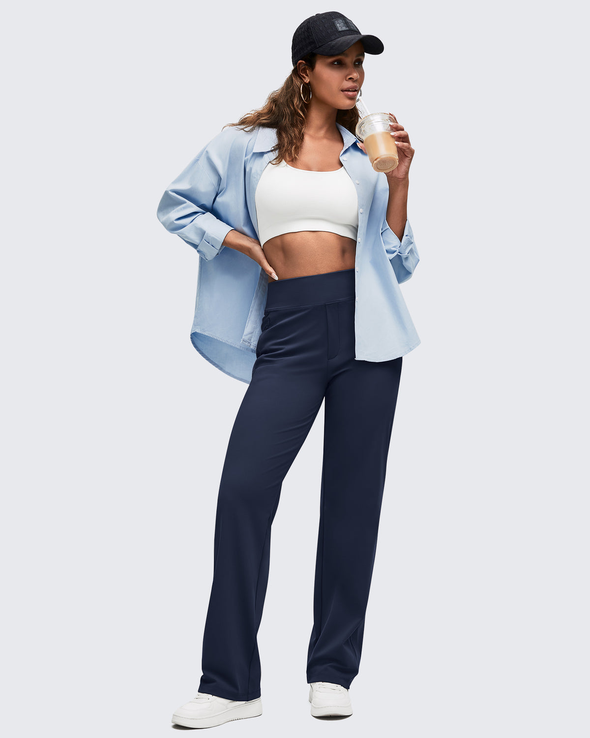 G4Free Activewear - High Waist Hidden Zipper Pockets Dress Pants -GF25D571AA-S-GF25D572AA-S-GF25D573AA-S-GF25D571AB-M-GF25D572AB-M