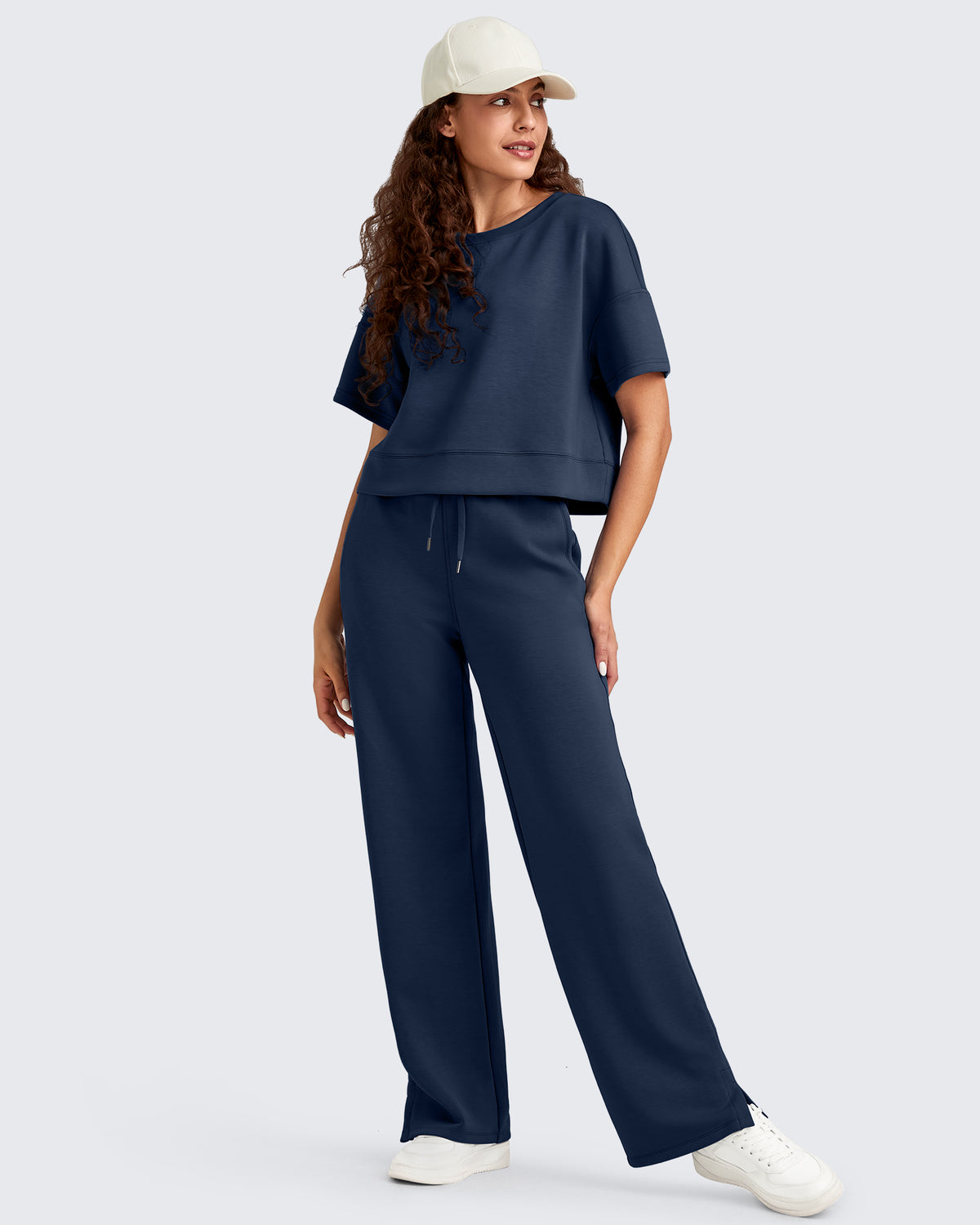 G4Free Activewear - Smoofit Side Slit Drawstring Loose Sweatpants -GF25J491AA-S-GF25J492AA-S-GF25J493AA-S-GF25J491AB-M-GF25J492AB-M
