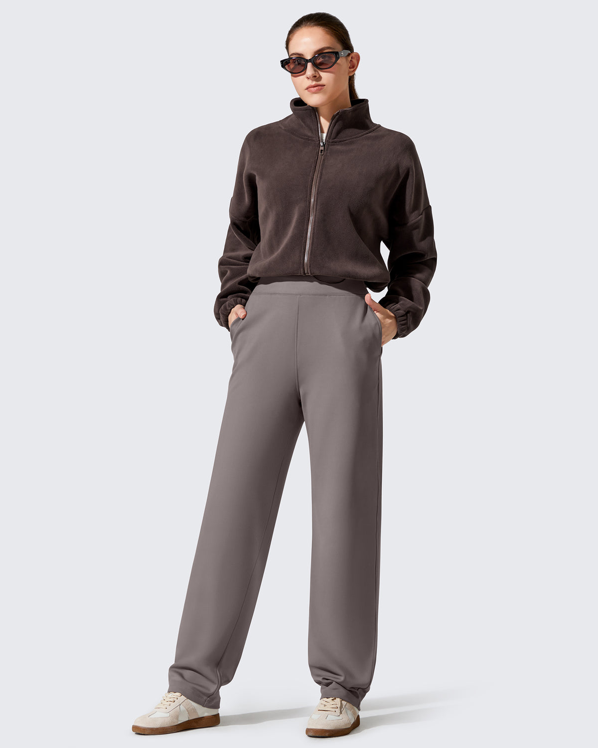 G4Free Activewear - Fleece Lined Loose Warm Narrowed Trouser Legs Pants -GF25J684AF-XS-GF25J685AF-XS-GF25J686AF-XS-GF25J684AA-S-GF25J685AA-S