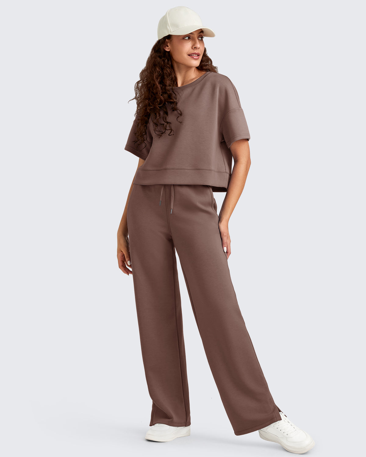 G4Free Activewear - Smoofit Side Slit Drawstring Loose Sweatpants -GF25J491AA-S-GF25J492AA-S-GF25J493AA-S-GF25J491AB-M-GF25J492AB-M