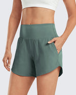 G4Free Activewear - Lightweight High-Waisted Workout Shorts 5'' -GF21E007AA-S-GF21E007AB-M-GF21E007AC-L-GF21E007AD-XL-GF21E007AE-XXL