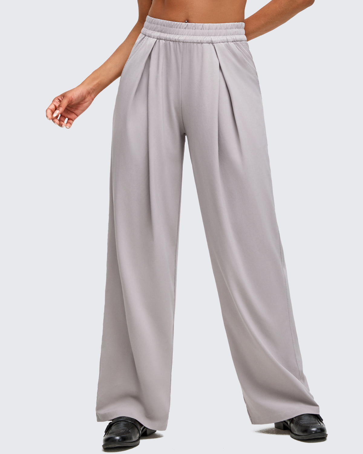 G4Free Activewear - Lightweight Front Pleat Wide Leg Pants -GF25J353DA-S-GF25J354DA-S-GF25J355DA-S-GF25J353DB-M-GF25J354DB-M