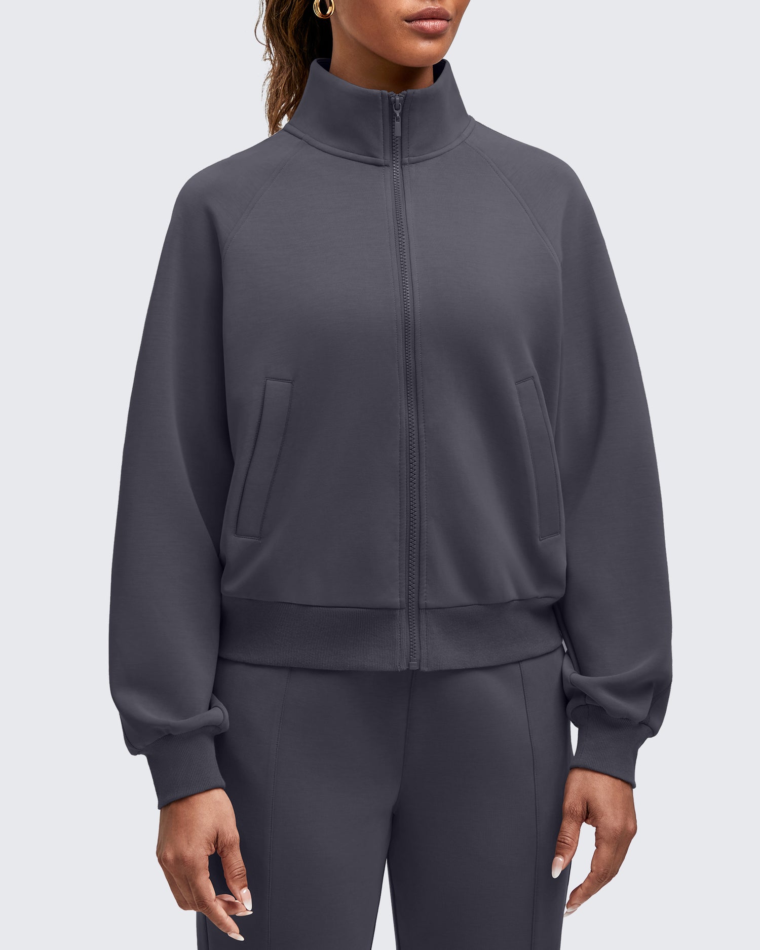 G4Free Activewear - Smoofit Mock Neck Zip Up Pockets Jackets -GF25M528EA-S-GF25M528EB-M-GF25M528EC-L-GF25M528ED-XL-GF25M528EE-XXL
