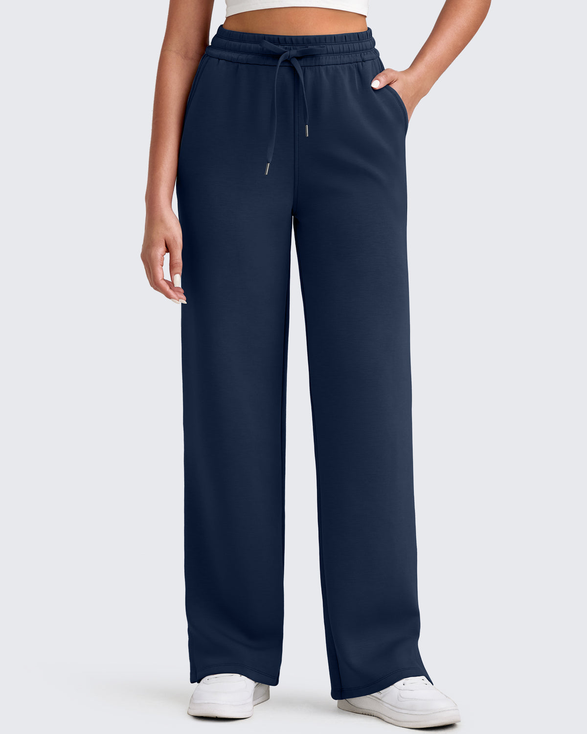 G4Free Activewear - Smoofit Side Slit Drawstring Loose Sweatpants -GF25J491AA-S-GF25J492AA-S-GF25J493AA-S-GF25J491AB-M-GF25J492AB-M