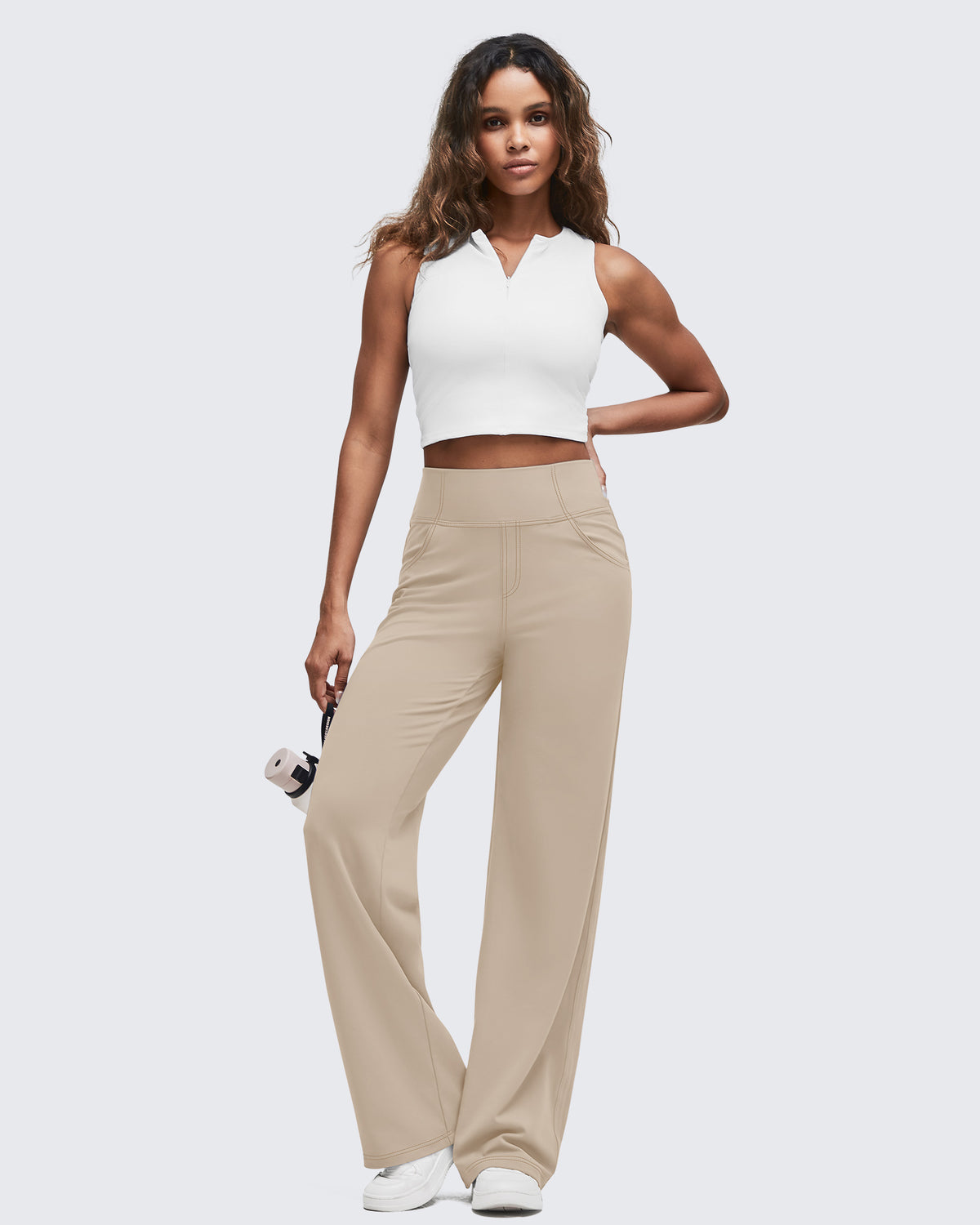 G4Free Activewear - Contrast Stitch High-Waist Wide Leg Pants -GF25J581AA-S-GF25J582AA-S-GF25J583AA-S-GF25J581AB-M-GF25J582AB-M