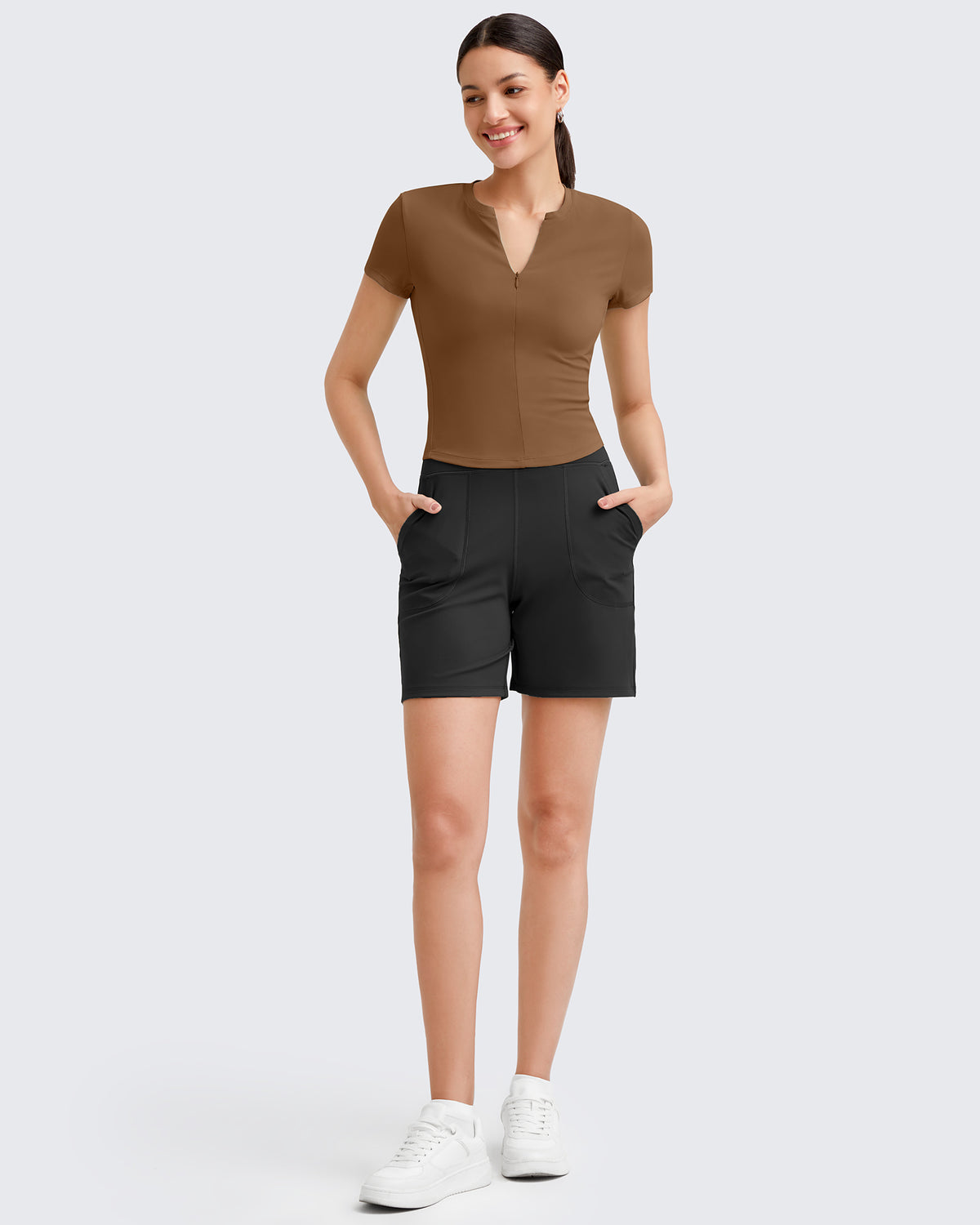 G4Free Activewear BareFeel Half Zip Slim Fit Athletic Shirts