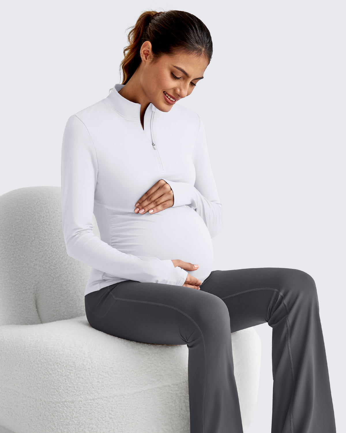 G4Free Activewear - UPF 50+ Half Zip Sun Maternity Shirts -GF25BY464GA-S-GF25BY464GB-M-GF25BY464GC-L-GF25BY464GD-XL-GF25BY464GE-XXL