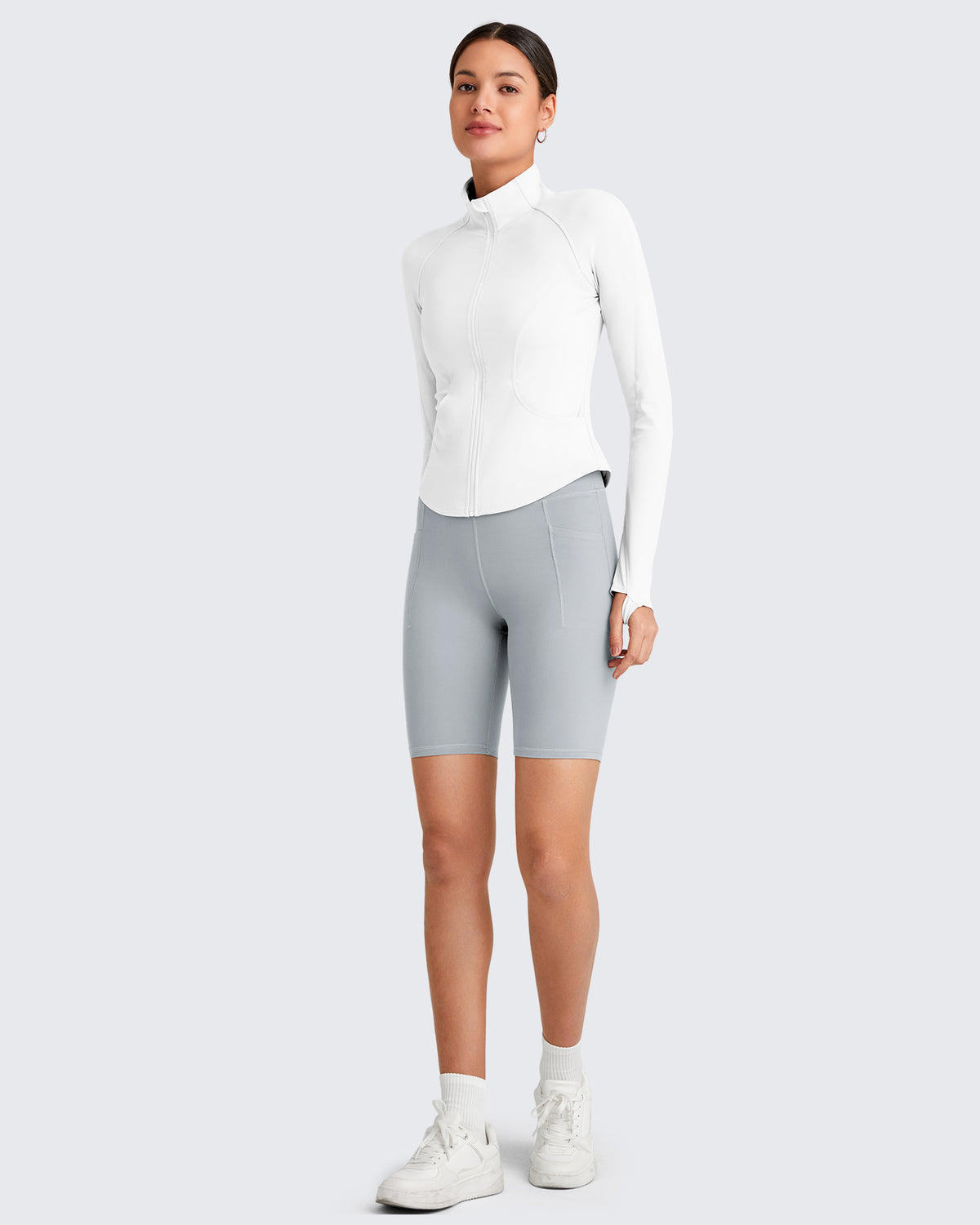 G4Free Activewear - BareFeel Cropped Slim Fit Full Zip Workout Jackets -GF25M411AA-S-GF25M411AB-M-GF25M411AC-L-GF25M411AD-XL-GF25M411AE-XXL