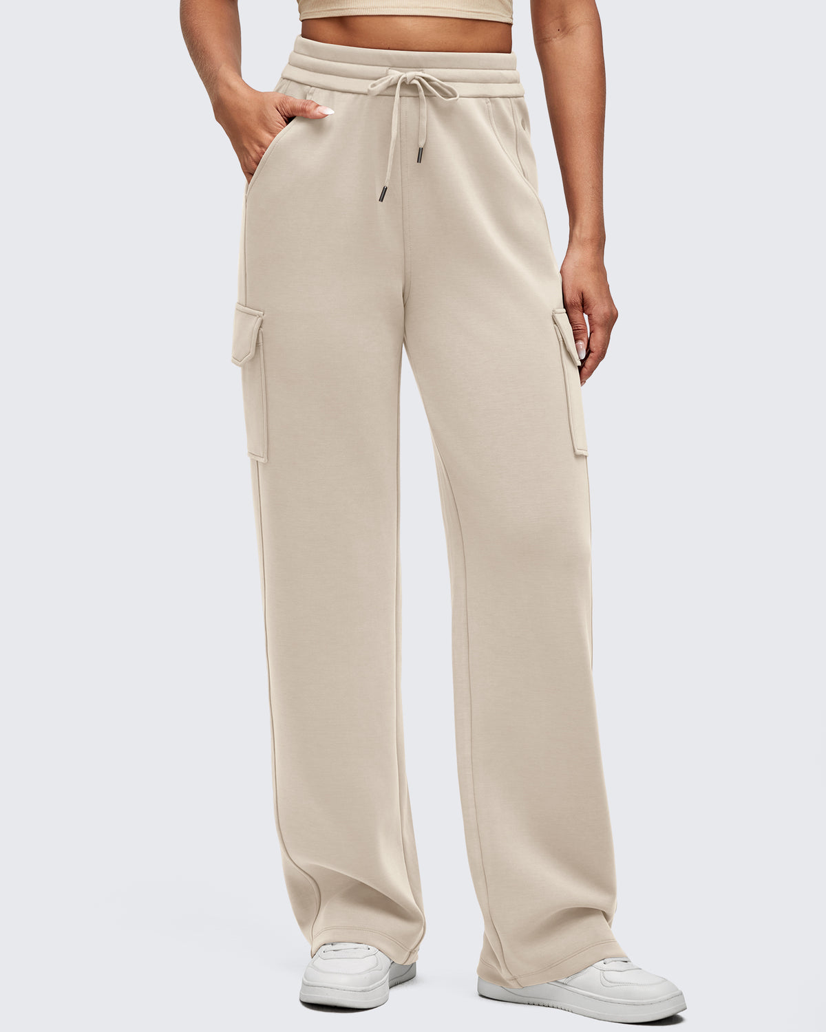 G4Free Activewear - Smoofit Drawstring Wide Leg Pockets Cargo Sweatpants -GF25J532AF-XS-GF25J533AF-XS-GF25J534AF-XS-GF25J532AA-S-GF25J533AA-S
