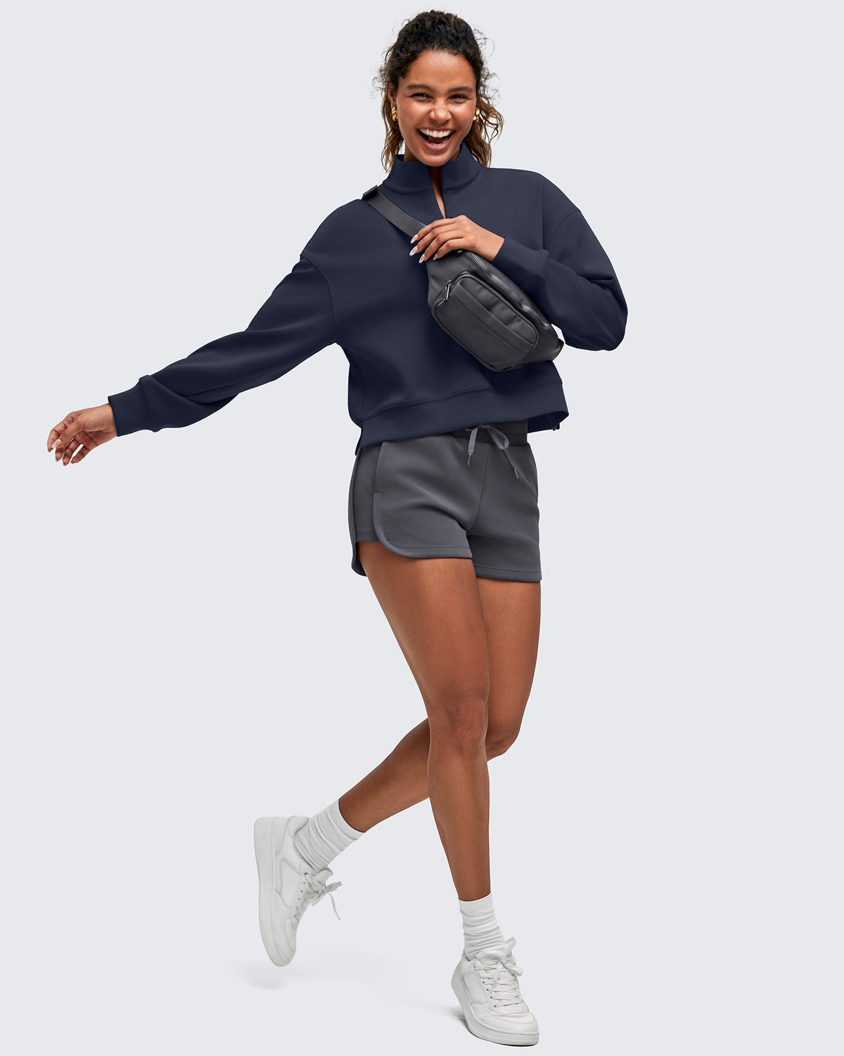 G4Free Activewear - Smoofit Half-Zip Mock Neck Long Sleeve Sweatshirts -GF25F519AF-XS-GF25F519AA-S-GF25F519AB-M-GF25F519AC-L-GF25F519AD-XL