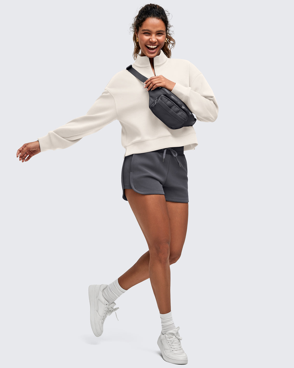 G4Free Activewear - Smoofit Half-Zip Mock Neck Long Sleeve Sweatshirts -GF25F519AF-XS-GF25F519AA-S-GF25F519AB-M-GF25F519AC-L-GF25F519AD-XL