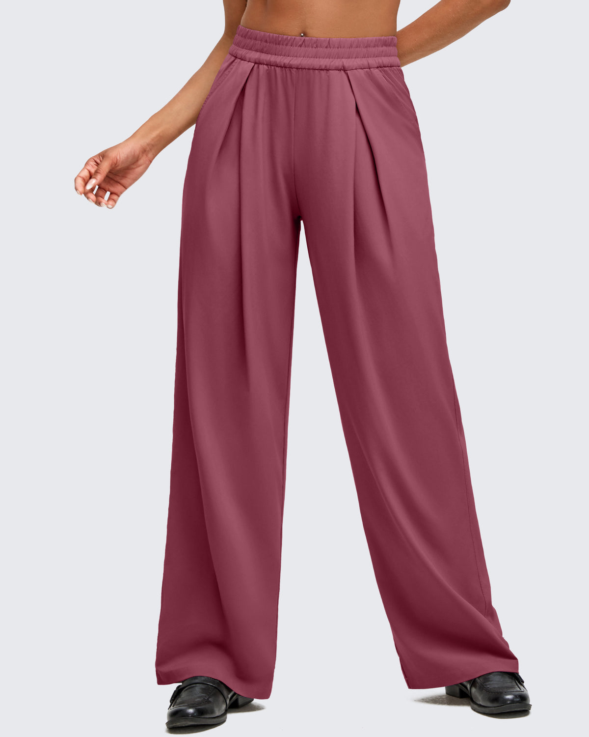 G4Free Activewear - Lightweight Front Pleat Wide Leg Pants -GF25J353DA-S-GF25J354DA-S-GF25J355DA-S-GF25J353DB-M-GF25J354DB-M