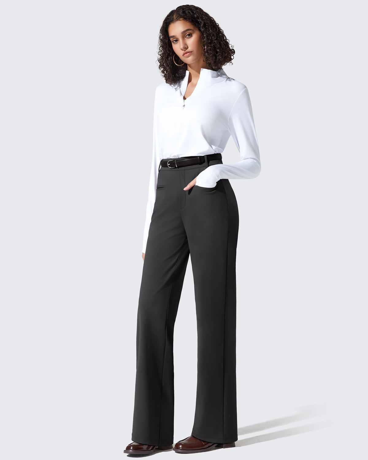 G4Free Activewear - ShiftReady Slit Pockets Elastic Waist Straight Leg Work Pants -GF25D541AF-XS-GF25D542AF-XS-GF25D543AF-XS-GF25D541AA-S-GF25D542AA-S