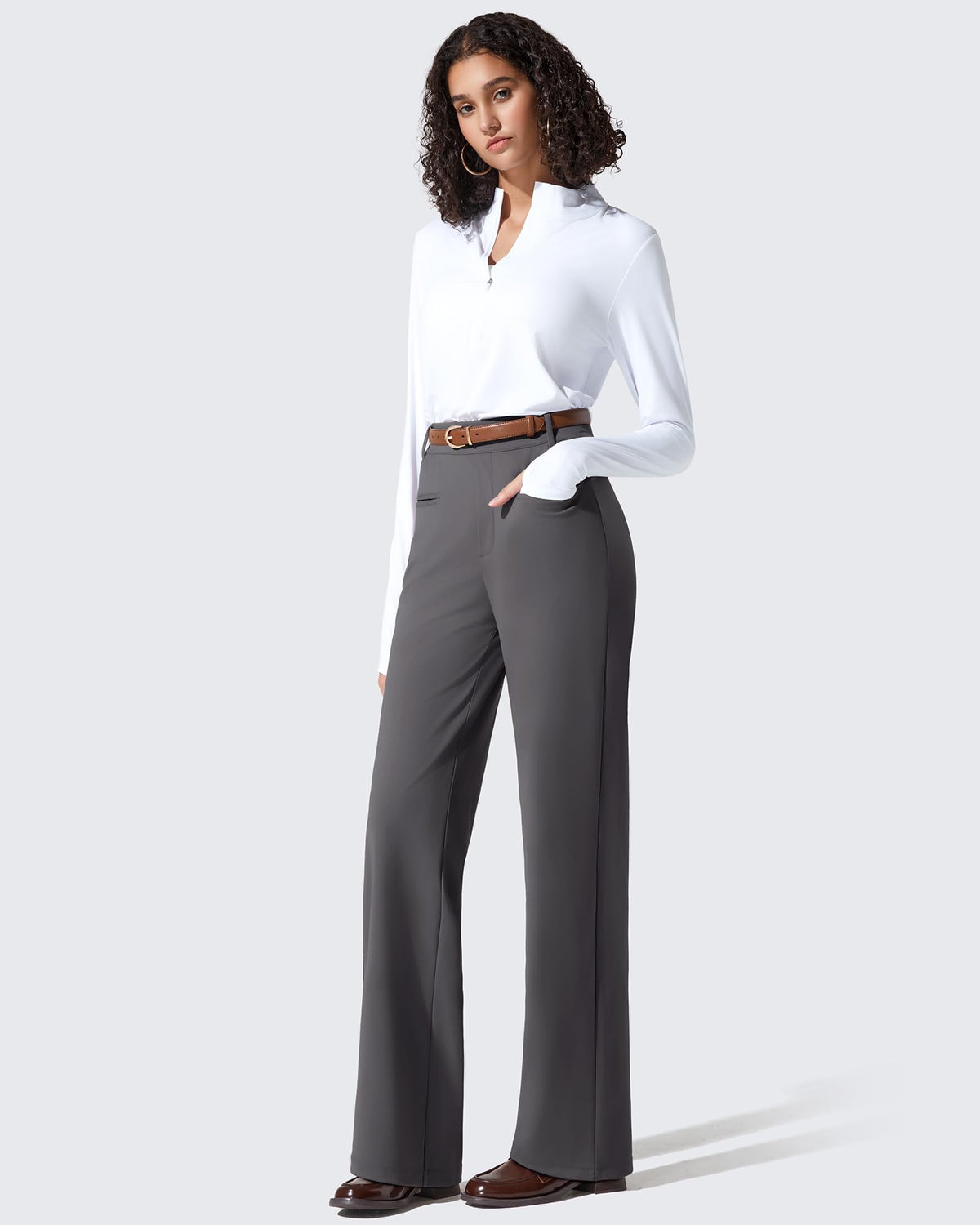 G4Free Activewear - ShiftReady Slit Pockets Elastic Waist Straight Leg Work Pants -GF25D541AF-XS-GF25D542AF-XS-GF25D543AF-XS-GF25D541AA-S-GF25D542AA-S