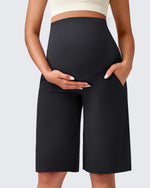 G4Free Activewear - EverGoing Maternity Athletic Bermuda Shorts 12'' -GF25EY508AA-S-GF25EY508AB-M-GF25EY508AC-L-GF25EY508AD-XL-GF25EY508AE-XXL