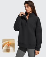 G4Free Activewear - Flurrylux Fleece Lined Half Zip Oversized Sweatshirts -GF25F758AA-S-GF25F758AB-M-GF25F758AC-L-GF25F758AD-XL-GF25F758AE-XXL