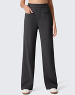 G4Free Activewear - ShiftReady Slit Pockets Elastic Waist Straight Leg Work Pants -GF25D541AF-XS-GF25D542AF-XS-GF25D543AF-XS-GF25D541AA-S-GF25D542AA-S