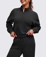 G4Free Activewear - Smoofit Half-Zip Mock Neck Long Sleeve Sweatshirts -GF25F519AA-S-GF25F519AB-M-GF25F519AC-L-GF25F519AD-XL-GF25F519AE-XXL