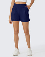 G4Free - EverGoing High-Waist Belted Pleated Casual Dressy Shorts -GF24E200AF-XS-GF24E200AA-S-GF24E200AB-M-GF24E200AC-L-GF24E200AD-XL