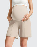 G4Free - Evergoing Front Pleats Pockets Maternity Shorts -GF26EY794F001A-S-GF26EY794F001B-M-GF26EY794F001C-L-GF26EY794F001D-XL-GF26EY794F001E-XXL