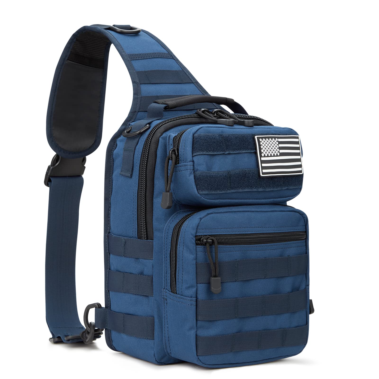 best hiking sling backpack G4Free Tactical Sling Bag Backpack Military Rover Shoulder Sling Pack Molle EDC Small Crossbody Chest Pack Black