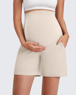 G4Free - Over The Belly Pregnancy Athletic Shorts 6'' -GF25EY556AF-XS-GF25EY556AA-S-GF25EY556AB-M-GF25EY556AC-L-GF25EY556AD-XL