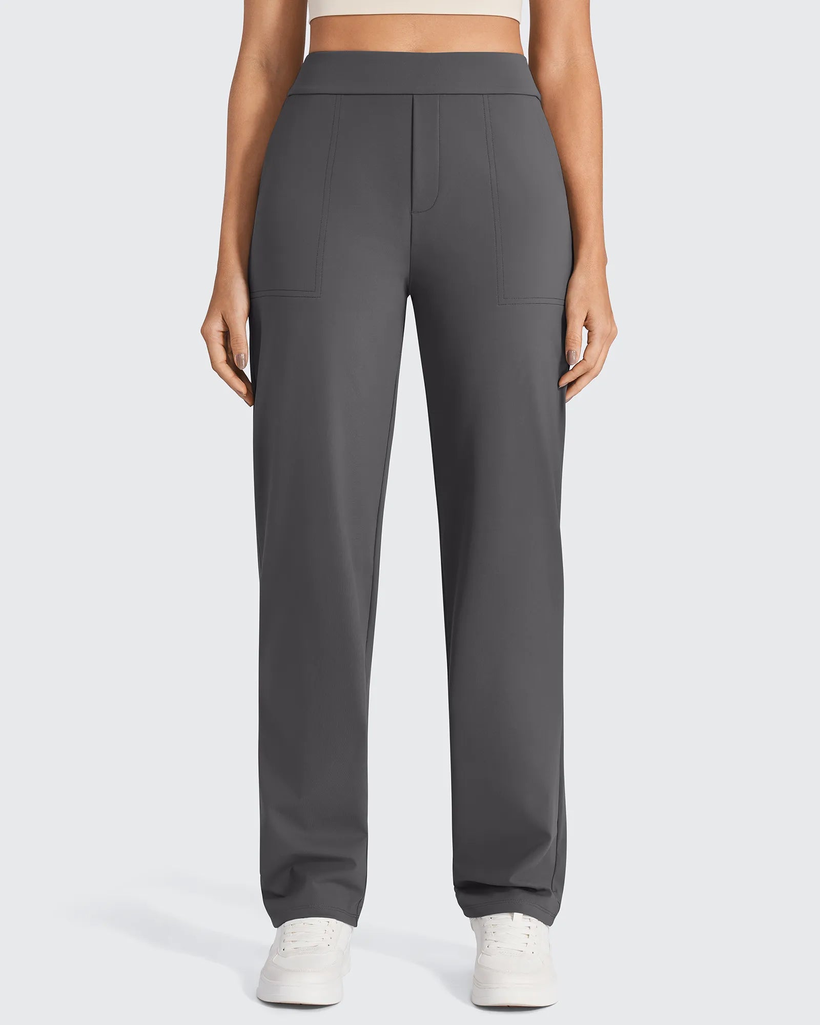 HighWaist Straight Work Pants with Pockets Tailored Office Trousers G4Free HighWaist Straight Work Pants with Pockets Tailored Office Trousers G4Free