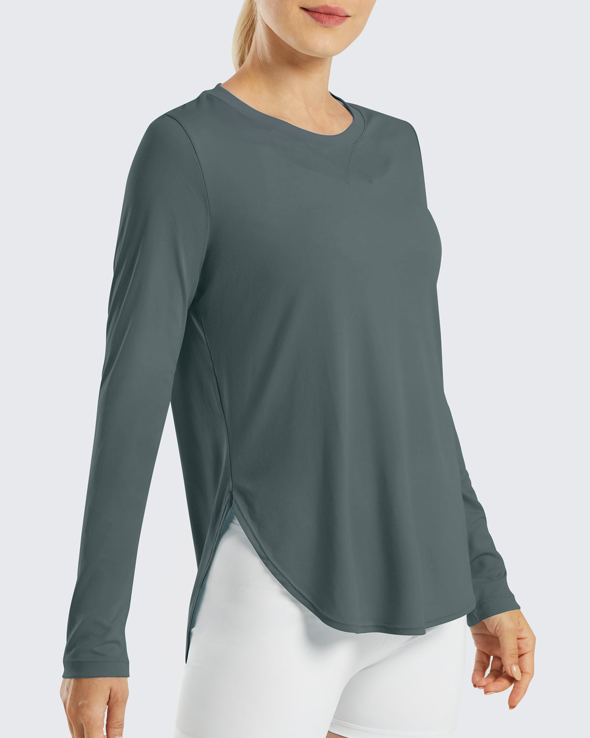 G4Free Activewear Scoop Neck UV Sun Workout Long Sleeve