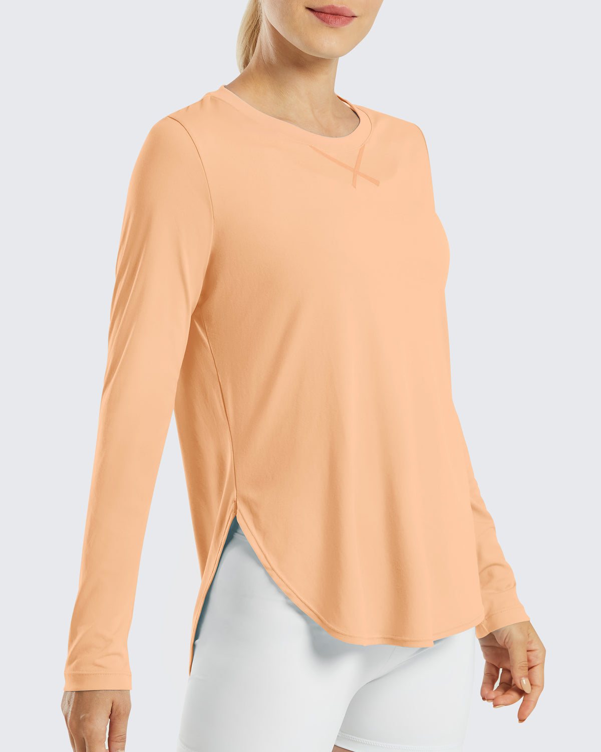 G4Free Activewear Scoop Neck UV Sun Workout Long Sleeve Tops