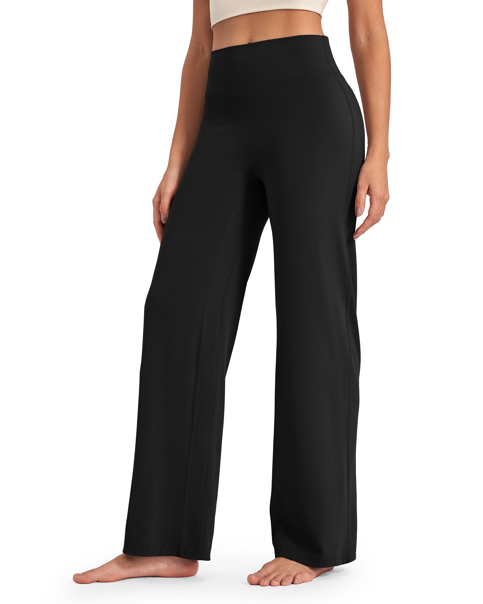 G4Free Activewear BareFeel Wide Leg High-Waisted Pants 33'' #Dark coffee / S-Dark coffee / M-Dark coffee / L-Dark coffee / XL-Dark coffee / XXL-Bean Green / S-Bean Green / M-Bean Green / L-Bean Green / XL-Bean Green / XXL