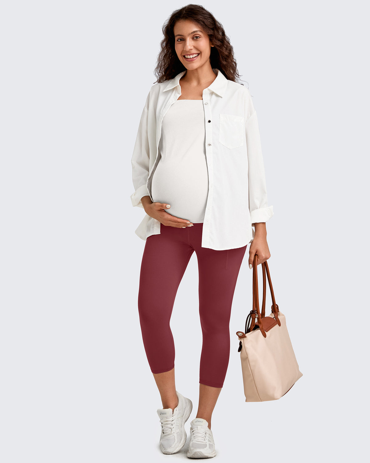 G4Free Activewear - BareFeel Pregnancy Capri Leggings 21'' -GF25AY500AA-S-GF25AY500AB-M-GF25AY500AC-L-GF25AY500AD-XL-GF25AY500AE-XXL