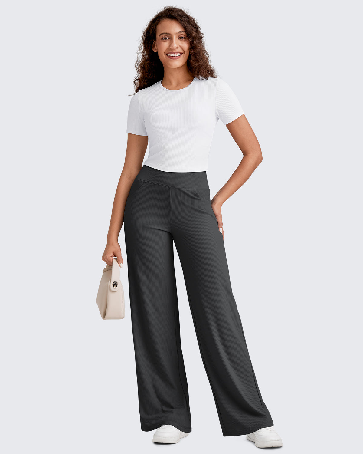 G4Free Activewear - Ribbed Cross High-Waist Wide Leg Pants -GF25J505AF-XS-GF25J506AF-XS-GF25J507AF-XS-GF25J505AA-S-GF25J506AA-S